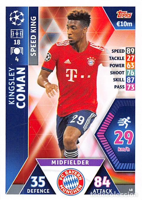 Cartes &agrave; collectionner de Football: TOPPS MATCH ATTAX UCL (EDICION INDIA) 18/19 2018/2019 #48 KINGSLEY COMAN (BAYERN MUNCHEN)
