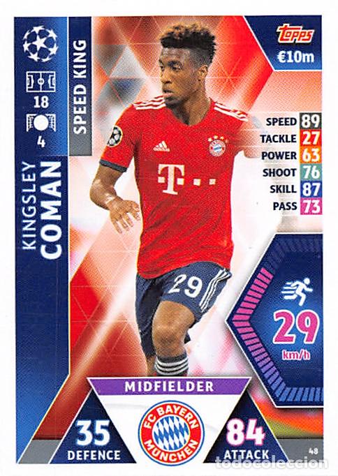 Cartes &agrave; collectionner de Football: TOPPS MATCH ATTAX UCL (EDICION INDIA) 18/19 2018/2019 #48 KINGSLEY COMAN (BAYERN MUNCHEN)