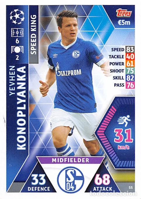 Cartes &agrave; collectionner de Football: TOPPS MATCH ATTAX UCL (EDICION INDIA) 18/19 2018/2019 #55 YEVHEN KONOPLYANKA (FC SCHALKE 04)