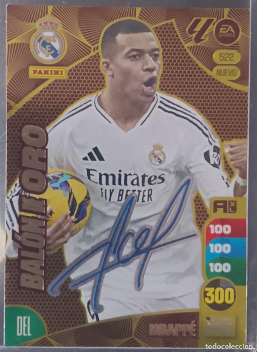 Figurine di Calcio: Adrenalyn XL 2024-25. Mbapp&eacute;, Bal&oacute;n de Oro firmado. N&deg; 522.