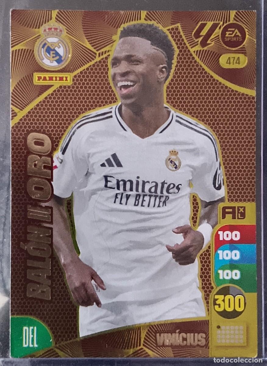 Cromos de f&uacute;tbol: Adrenalyn XL 2024-25. Vin&iacute;cius, Bal&oacute;n de Oro. N&deg; 474.