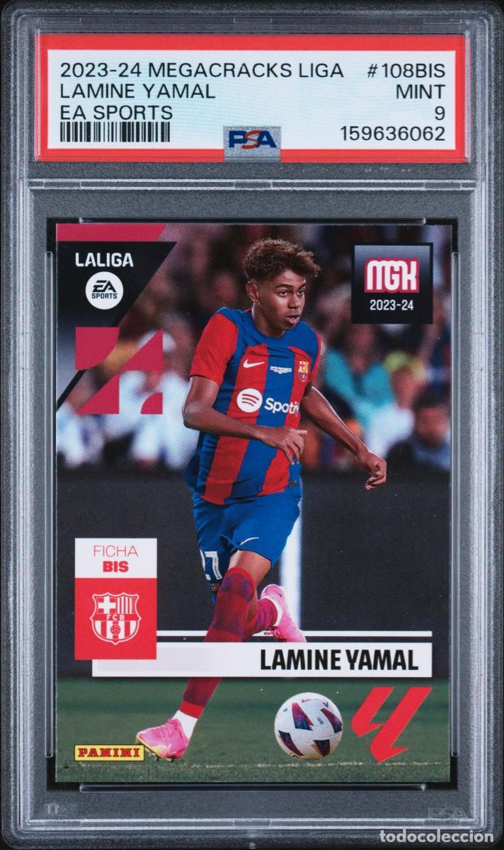 Cromos de f&uacute;tbol: Rookie Lamine Yamal #108BIS FC Barcelona Panini Megacracks 2023 24 PSA 9