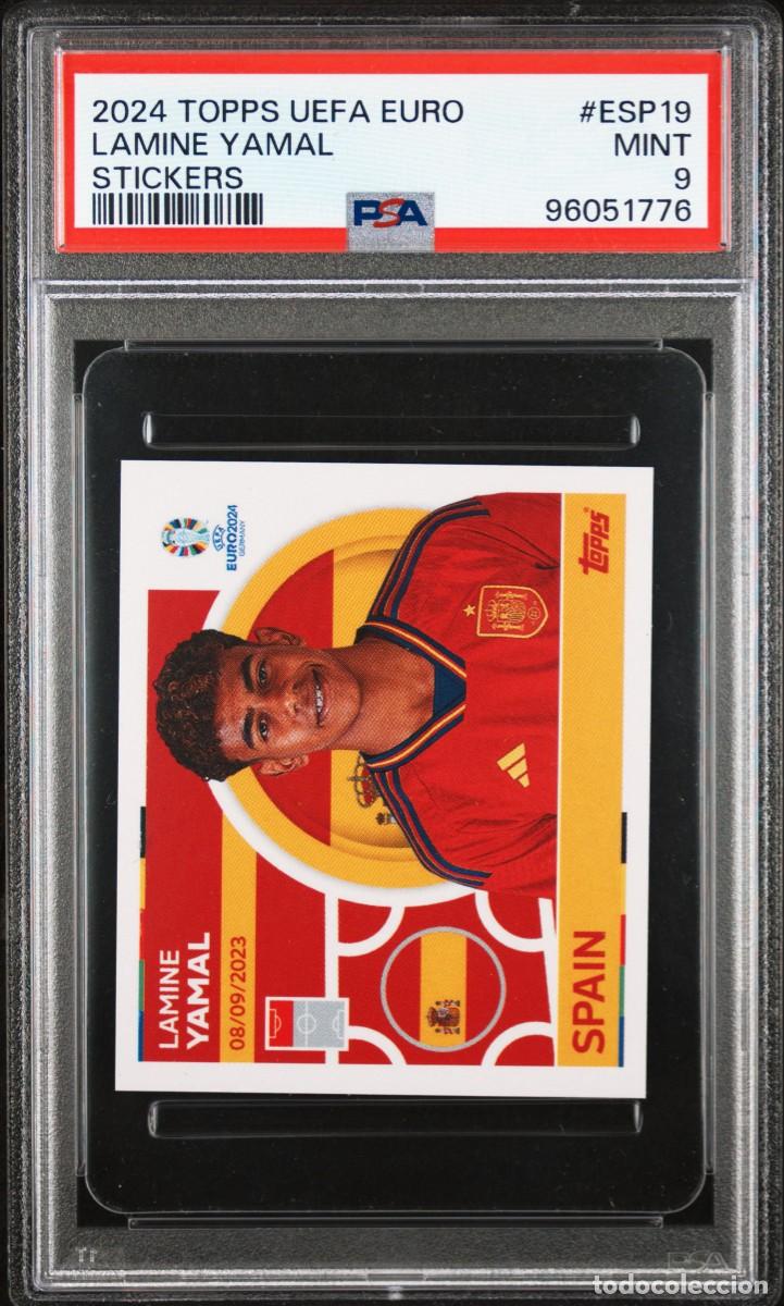 Cromos de f&uacute;tbol: Lamine Yamal #ESP19 Espa&ntilde;a Topps UEFA EURO 2024 PSA 9