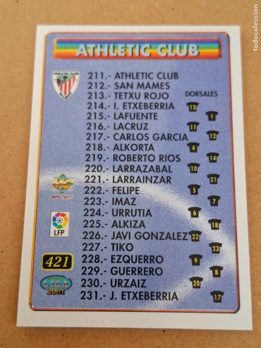 Football Stickers: MUNDICROMO 2000 2001 00 01 - 421 &Iacute;NDICE ATHLETIC CLUB / R.C. DEPORTIVO
