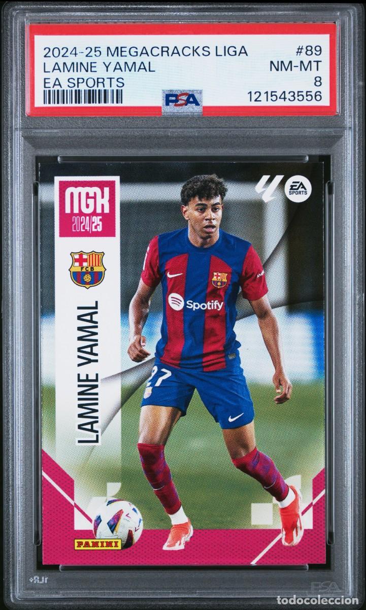Cromos de f&uacute;tbol: Lamine Yamal #89 FC Barcelona Panini Megacracks 2024 2025 PSA 8