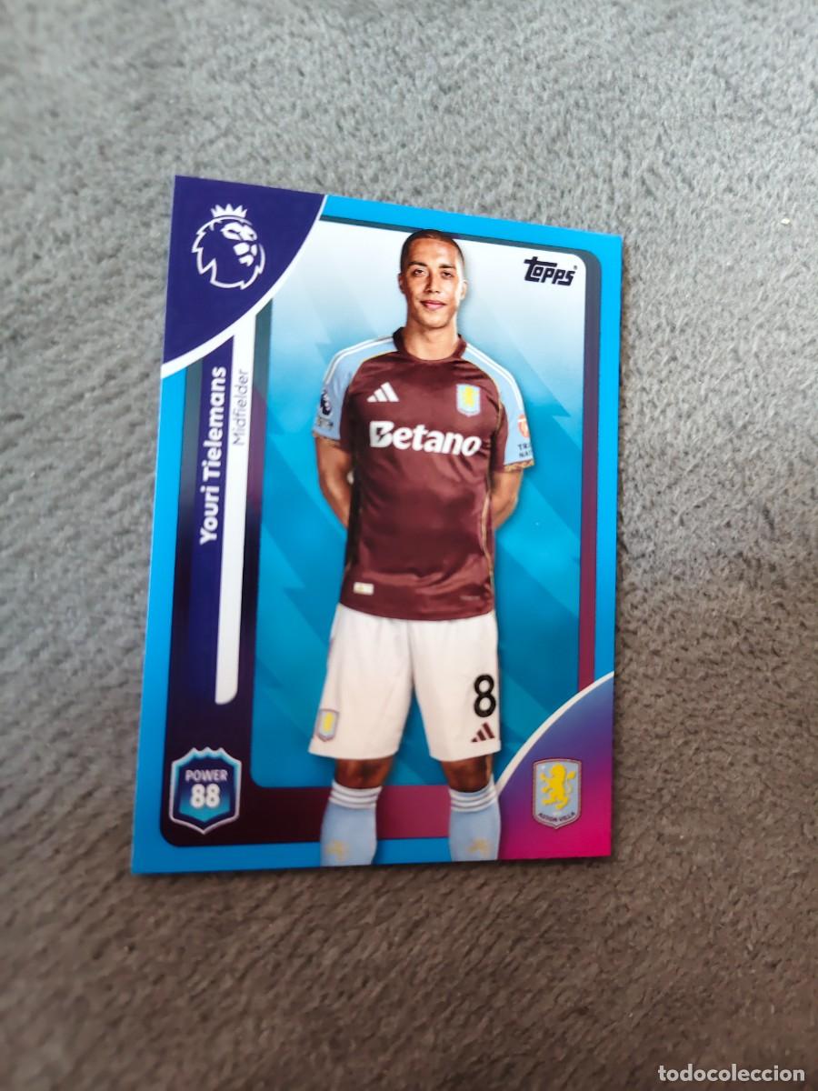 Cromos de f&uacute;tbol: 28 PREMIER LEAGUE 2025 26 YOURI TIELEMANS ASTON VILLA TOPPS 25 2026 TRADING CARDS PARALELA AZUL AAL