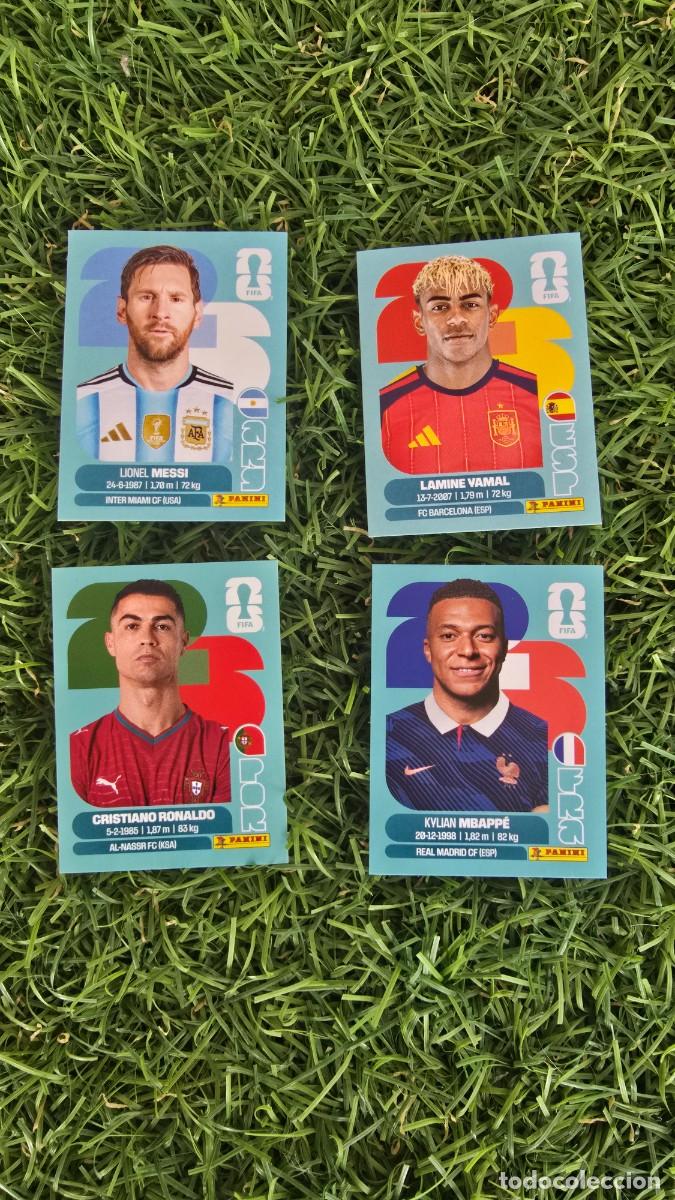 Cromos de f&uacute;tbol: Messi Lamine Yamal Cristiano Ronaldo Mbappe Mundial 2026 cromo sticker Panini