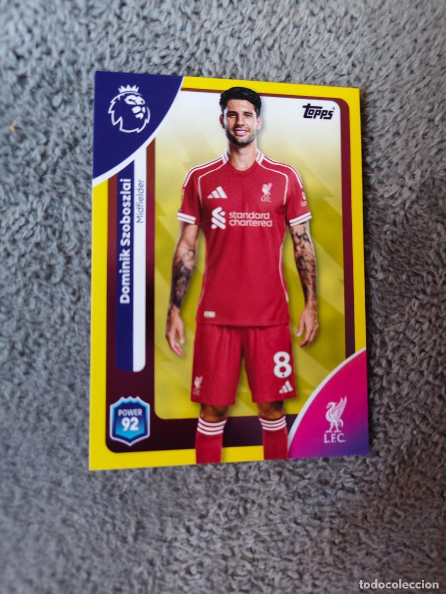 Cromos de f&uacute;tbol: 171 PREMIER LEAGUE 2025 26 DOMINIK SZOBOSZLAI LIVERPOOL TOPPS 25 2026 TRADING CARDS PARALELA AMARILL