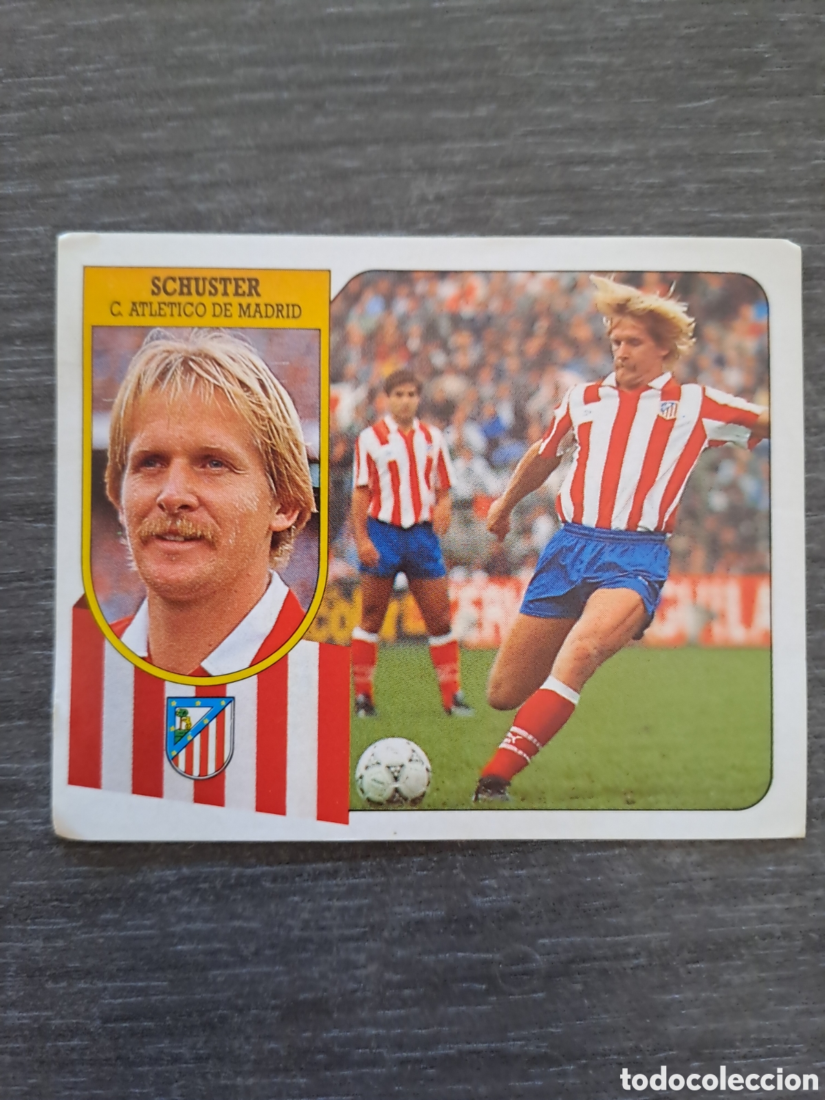 Cromos de f&uacute;tbol: SCHUSTER &mdash; ATL&Eacute;TICO DE MADRID &mdash; LIGA ESTE 91-92 ADHESIVO