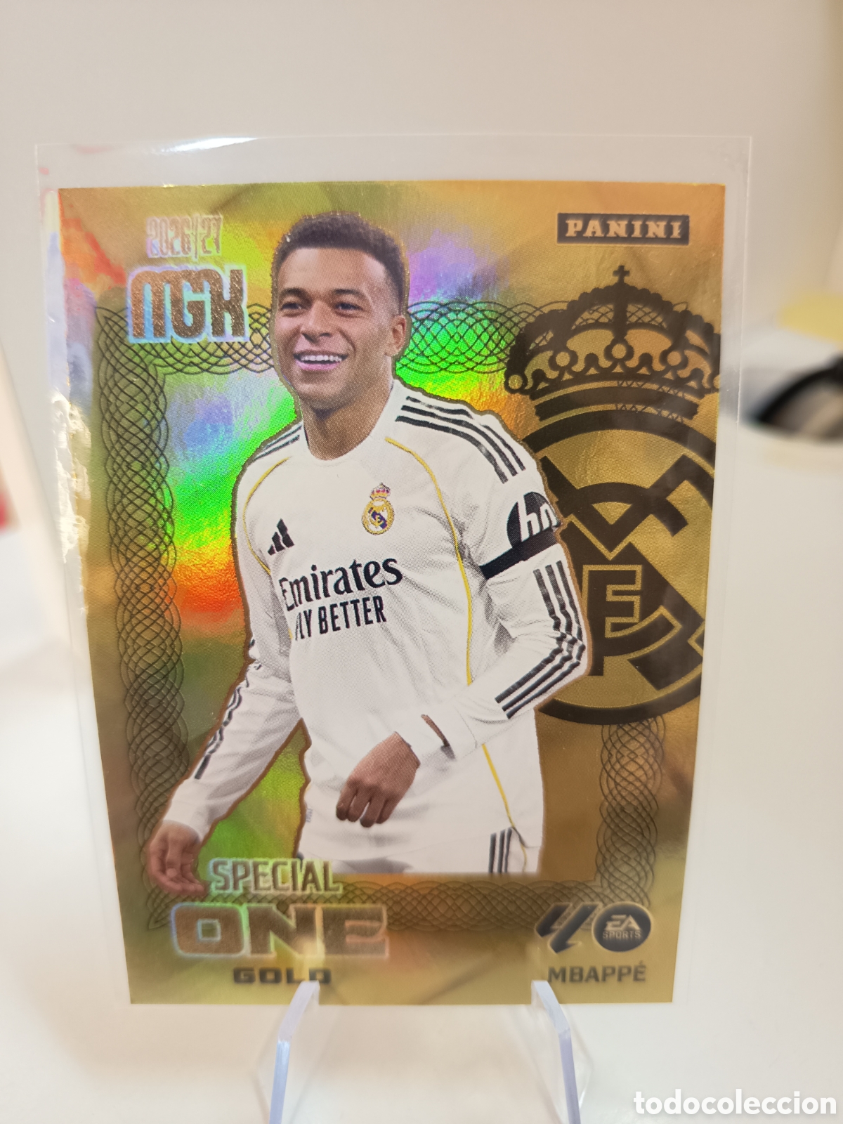 Cromos de f&uacute;tbol: SPECIAL ONE GOLD MBAPPE REAL MADRID MEGACRACKS 2026 2027