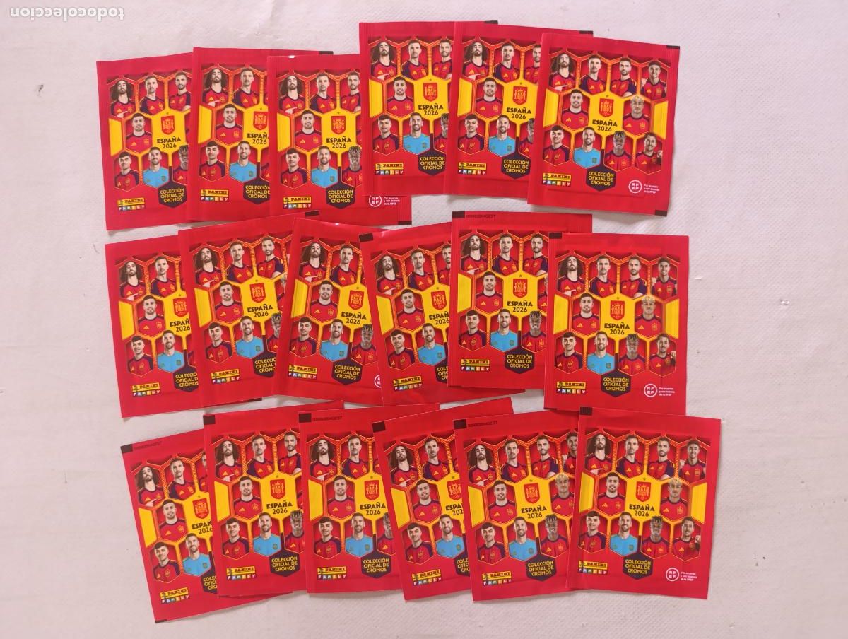 Football Stickers: LOTE 18 SOBRES ESPA&Ntilde;A MUNDIAL FUTBOL 2026 - CARREFOUR - PANINI - NUEVOS, SIN ABRIR (DF)