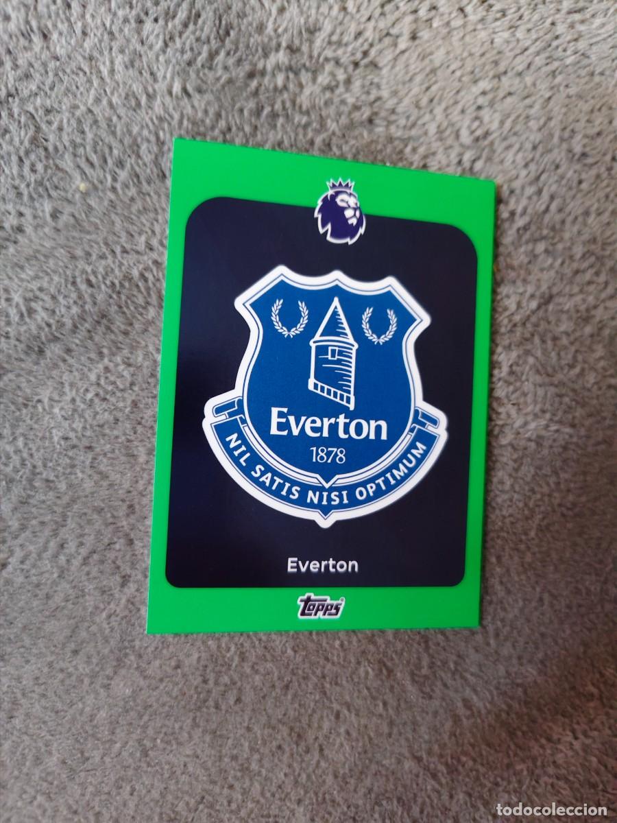 Cromos de f&uacute;tbol: 127 PREMIER LEAGUE 2025 26 BADGE ESCUDO EVERTON TOPPS 25 2026 TRADING CARDS PARALELA VERDE AAL