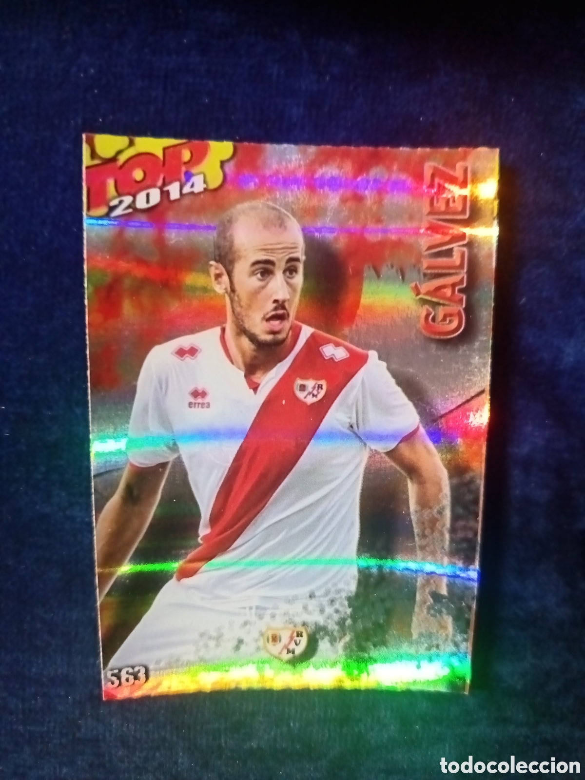 Cromos de f&uacute;tbol: 553 G&aacute;lvez TOP BRILLO ROJO RAYAS - MUNDICROMO 2013 2014 13-14