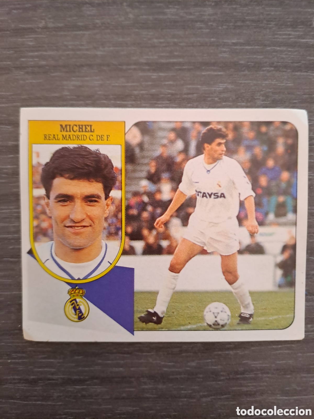 Figurine di Calcio: M&Iacute;CHEL REAL MADRID LIGA ESTE 91-92 ADHESIVO