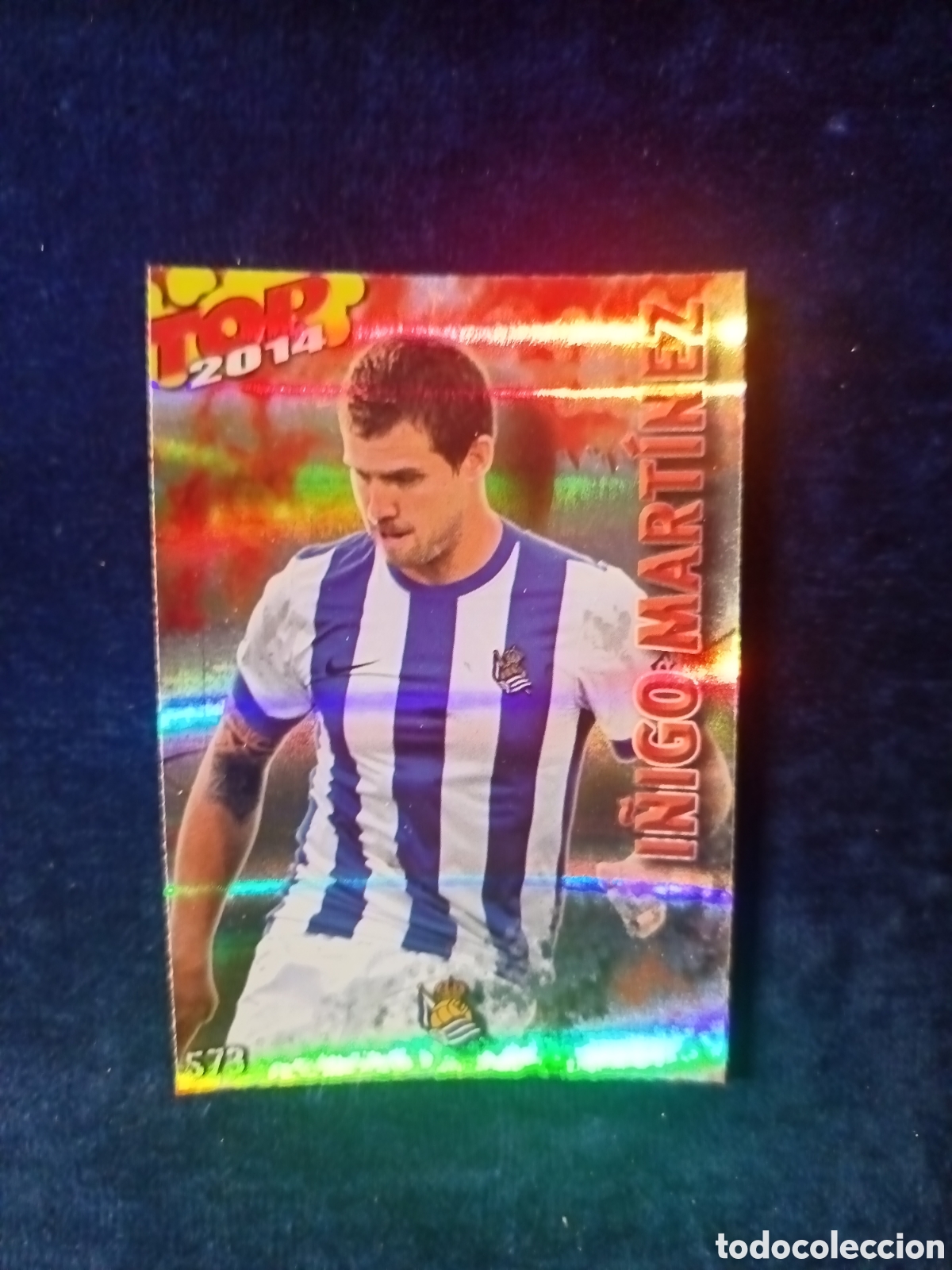 Cartes &agrave; collectionner de Football: 573 &Iacute;&ntilde;igo Mart&iacute;nez TOP BRILLO ROJO RAYAS - MUNDICROMO 2013 2014 13-14