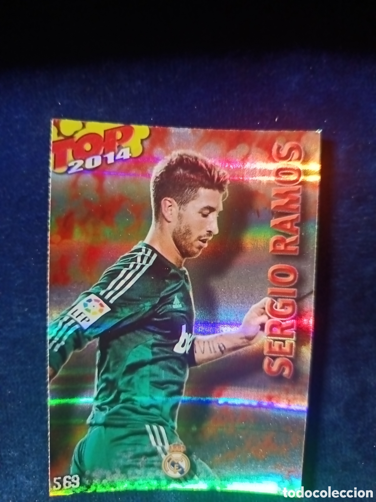 Cartes &agrave; collectionner de Football: 569 Sergio Ramos TOP BRILLO ROJO RAYAS - MUNDICROMO 2013 2014 13-14