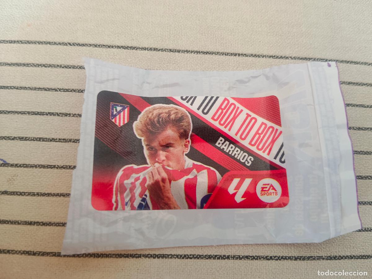 Cromos de f&uacute;tbol: TEMPORADA 2026 2027 26 27 CHICLE BOX TO BOX BARRIOS ATLETICO DE MADRID ESTE