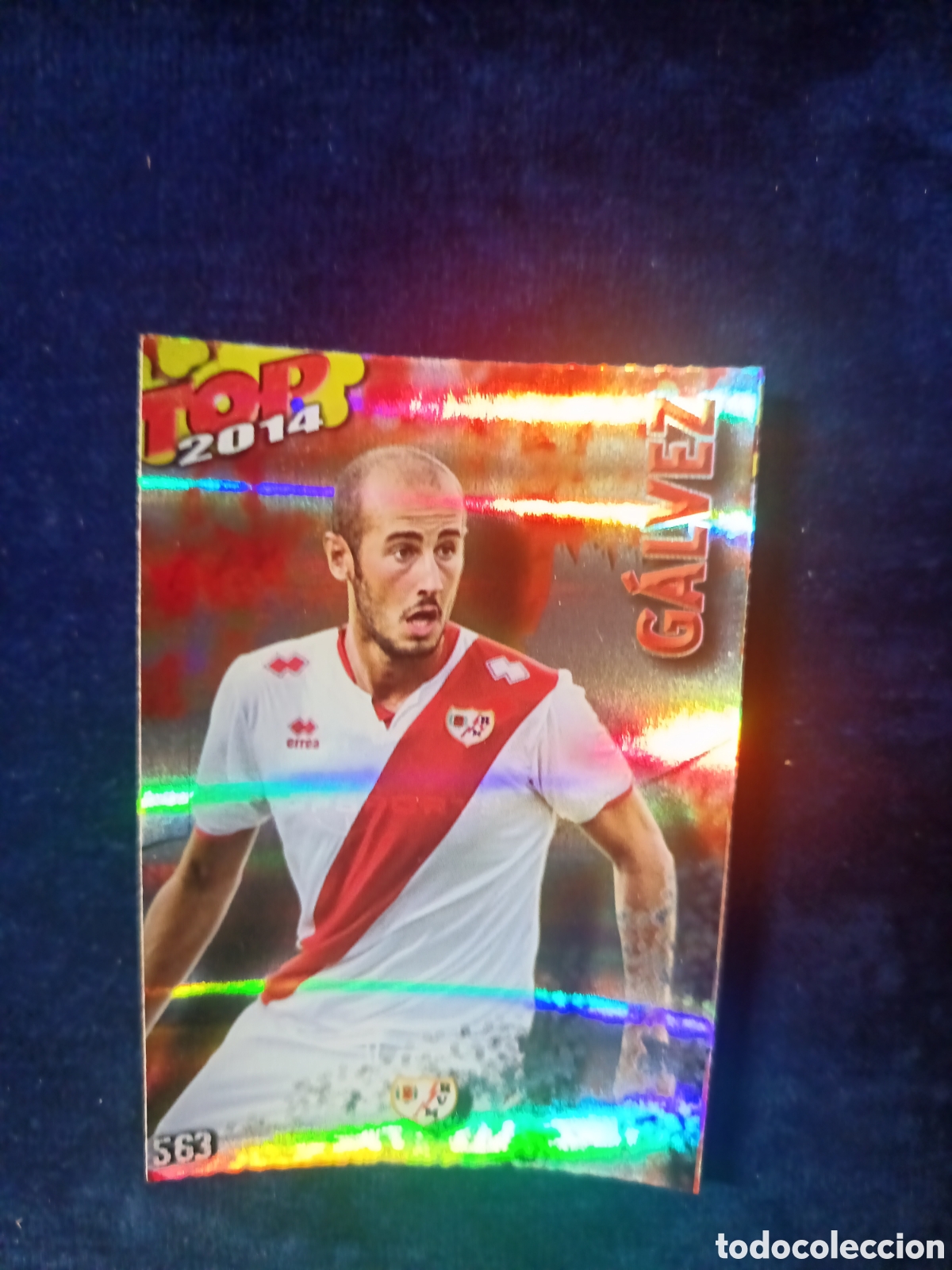 Cromos de f&uacute;tbol: 563 G&aacute;lvez TOP BRILLO ROJO RAYAS - MUNDICROMO 2013 2014 13-14