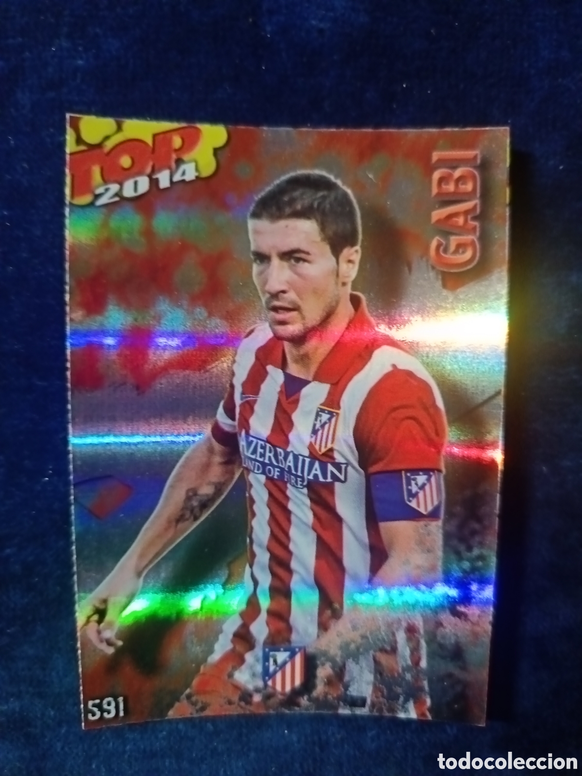 Cromos de f&uacute;tbol: 591 Gabi TOP BRILLO ROJO RAYAS - MUNDICROMO 2013 2014 13-14