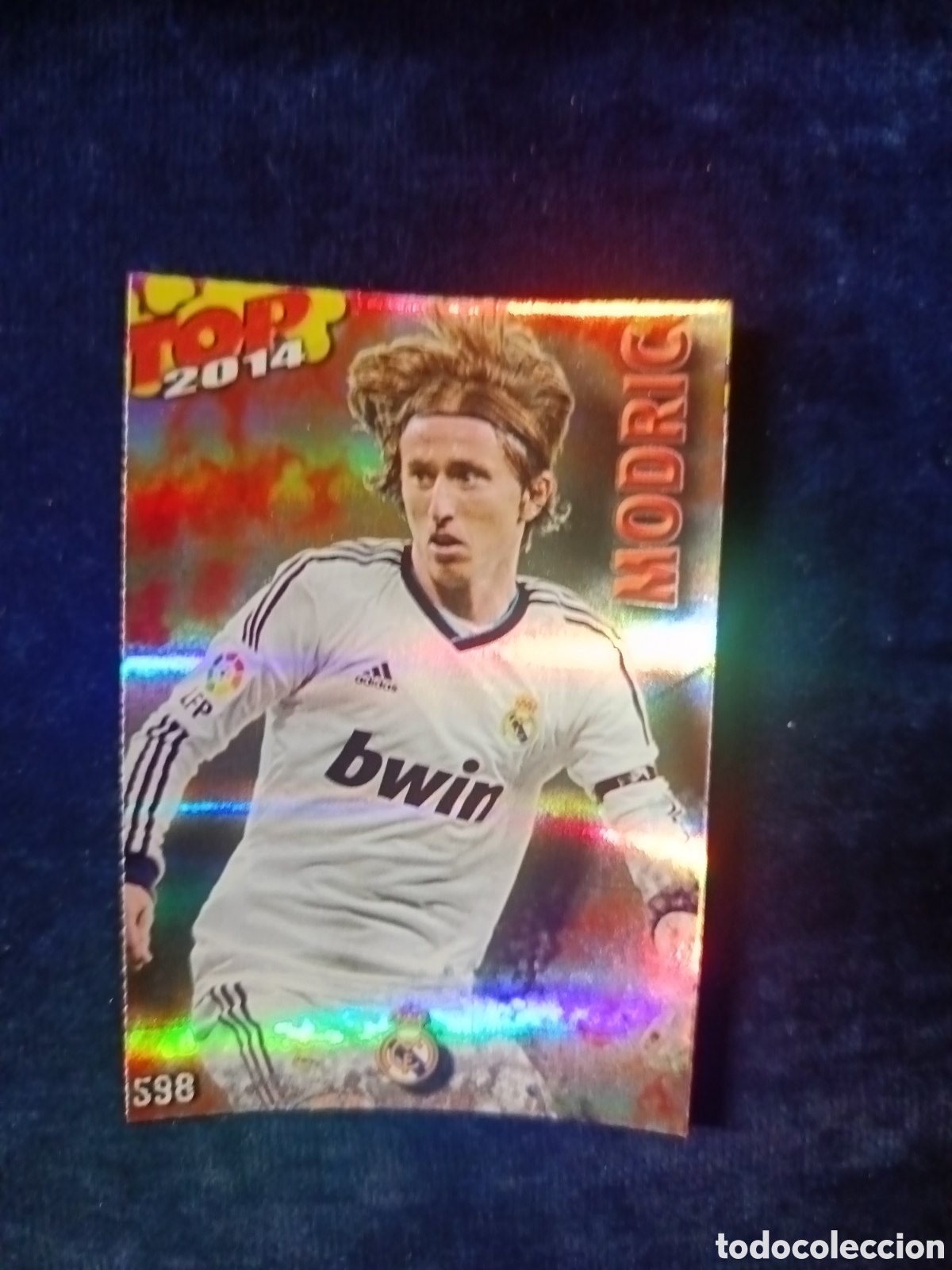 Cromos de f&uacute;tbol: 598 Luka Modric TOP BRILLO ROJO RAYAS - MUNDICROMO 2013 2014 13-14
