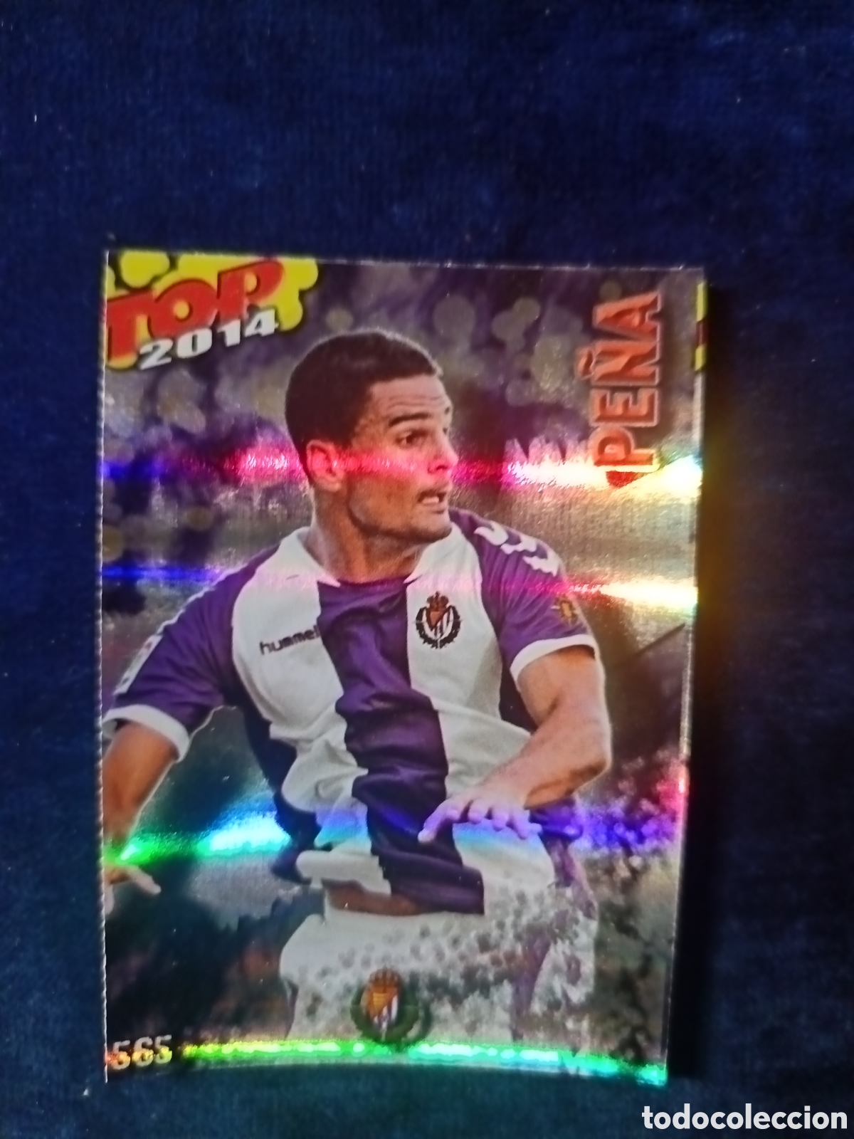 Cromos de f&uacute;tbol: 565 Pe&ntilde;a TOP BRILLO AZUL RAYAS - MUNDICROMO 2013 2014 13-14