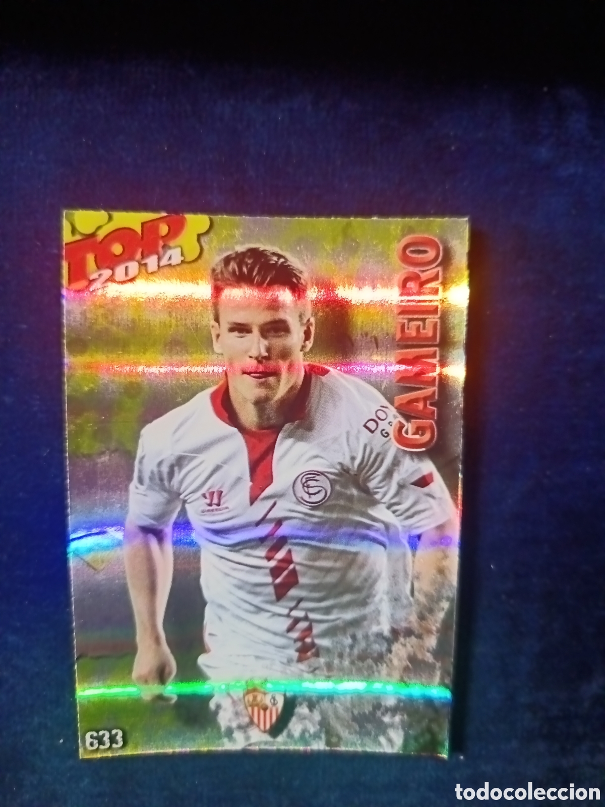 Cromos de f&uacute;tbol: 633 Gameiro TOP BRILLO Dorado RAYAS - MUNDICROMO 2013 2014 13-14