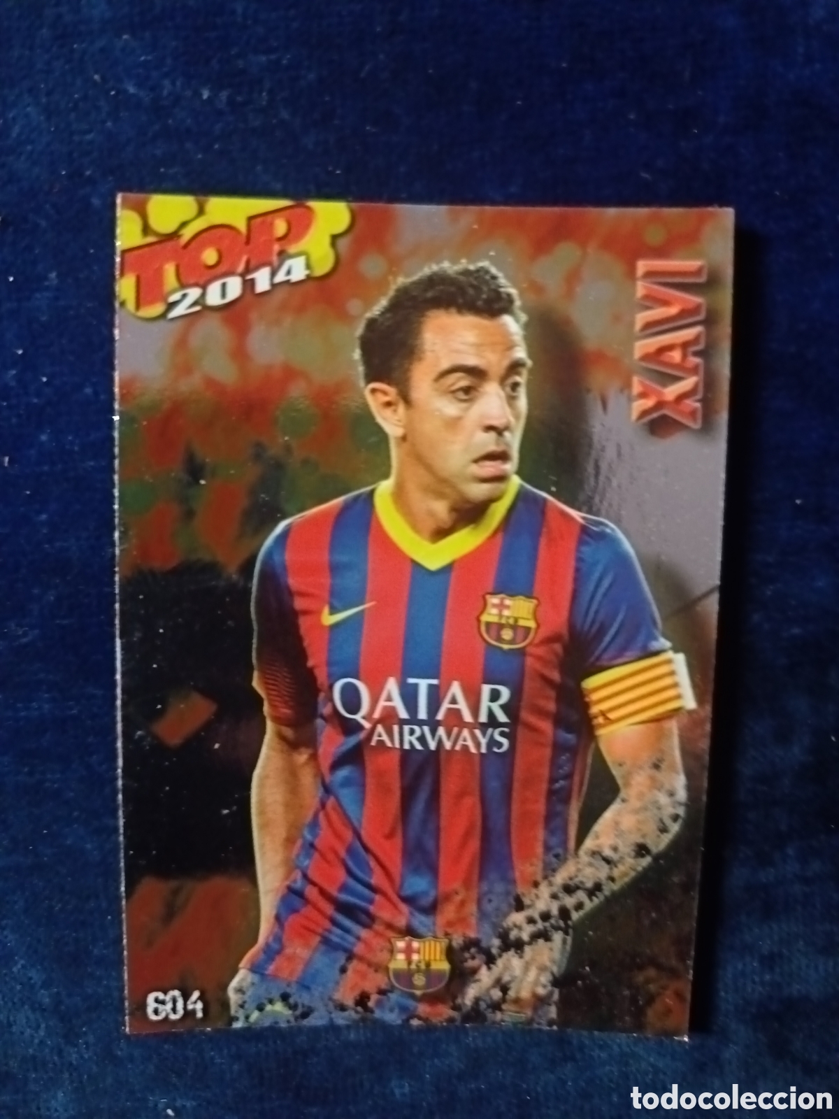 Cromos de f&uacute;tbol: 604 Xavi Hern&aacute;ndez TOP BRILLO LISO ROJO - MUNDICROMO 2013 2014 13-14