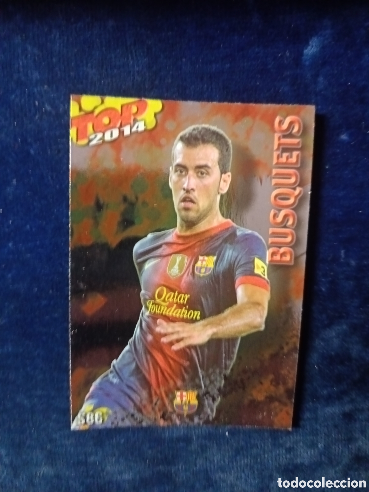 Cromos de f&uacute;tbol: 586 Busquets TOP BRILLO LISO ROJO - MUNDICROMO 2013 2014 13-14
