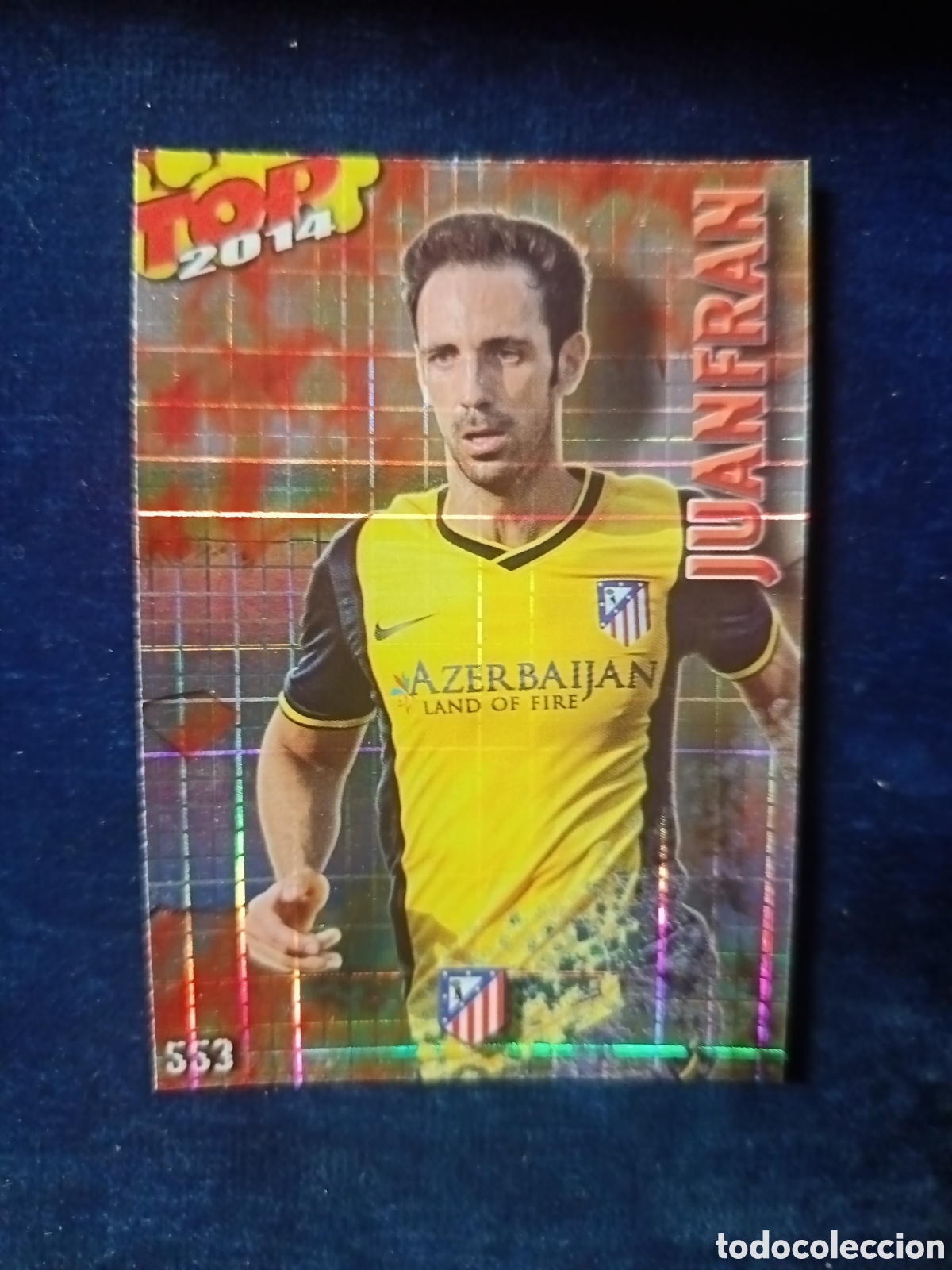 Cromos de f&uacute;tbol: 553 Juanfran TOP BRILLO CUADROS ROJO - MUNDICROMO 2013 2014 13-14