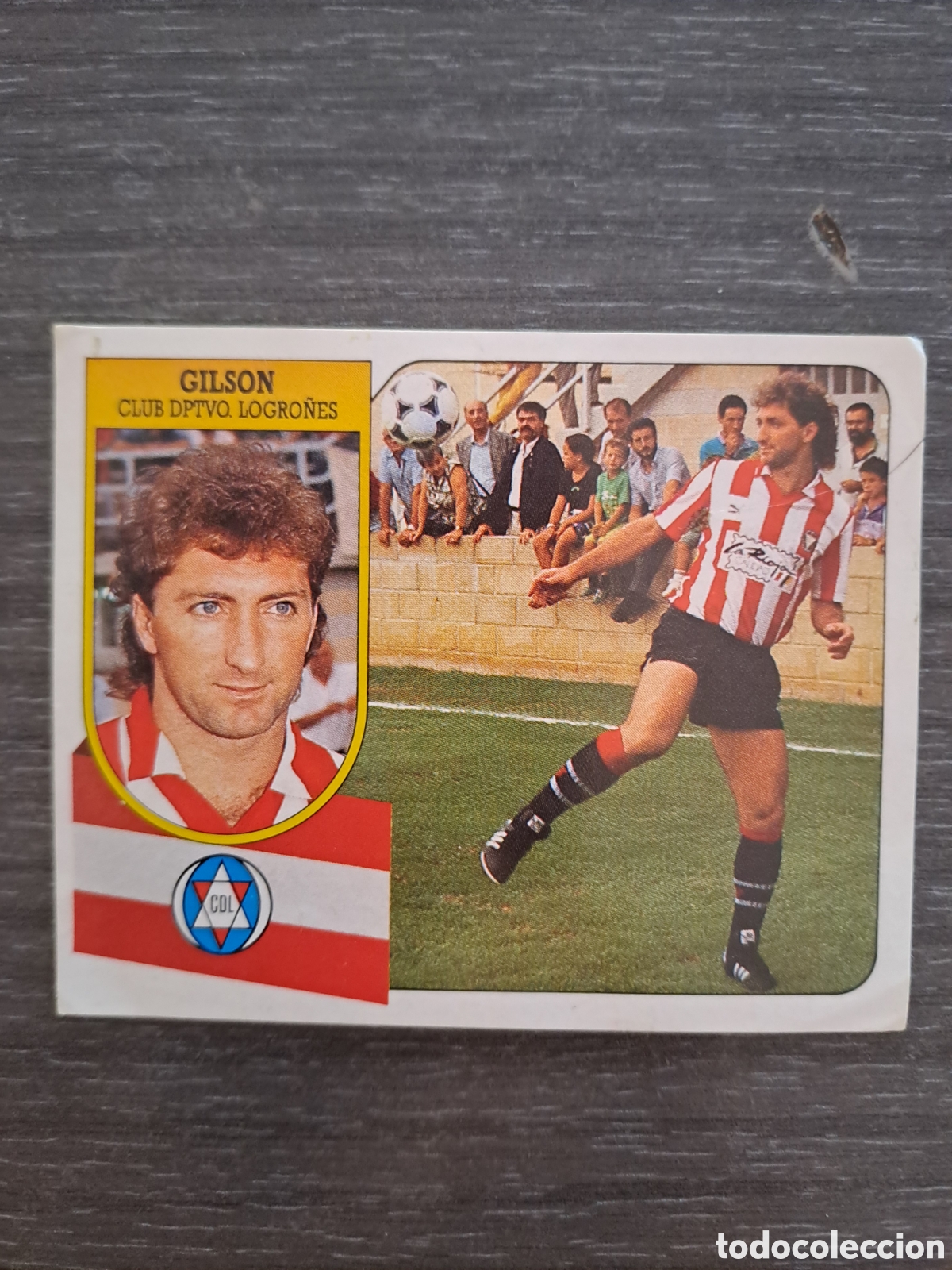 Cromos de f&uacute;tbol: GILSON LOGRO&Ntilde;&Eacute;S LIGA ESTE 91-92 BAJA ADHESIVO SIN PEGAR