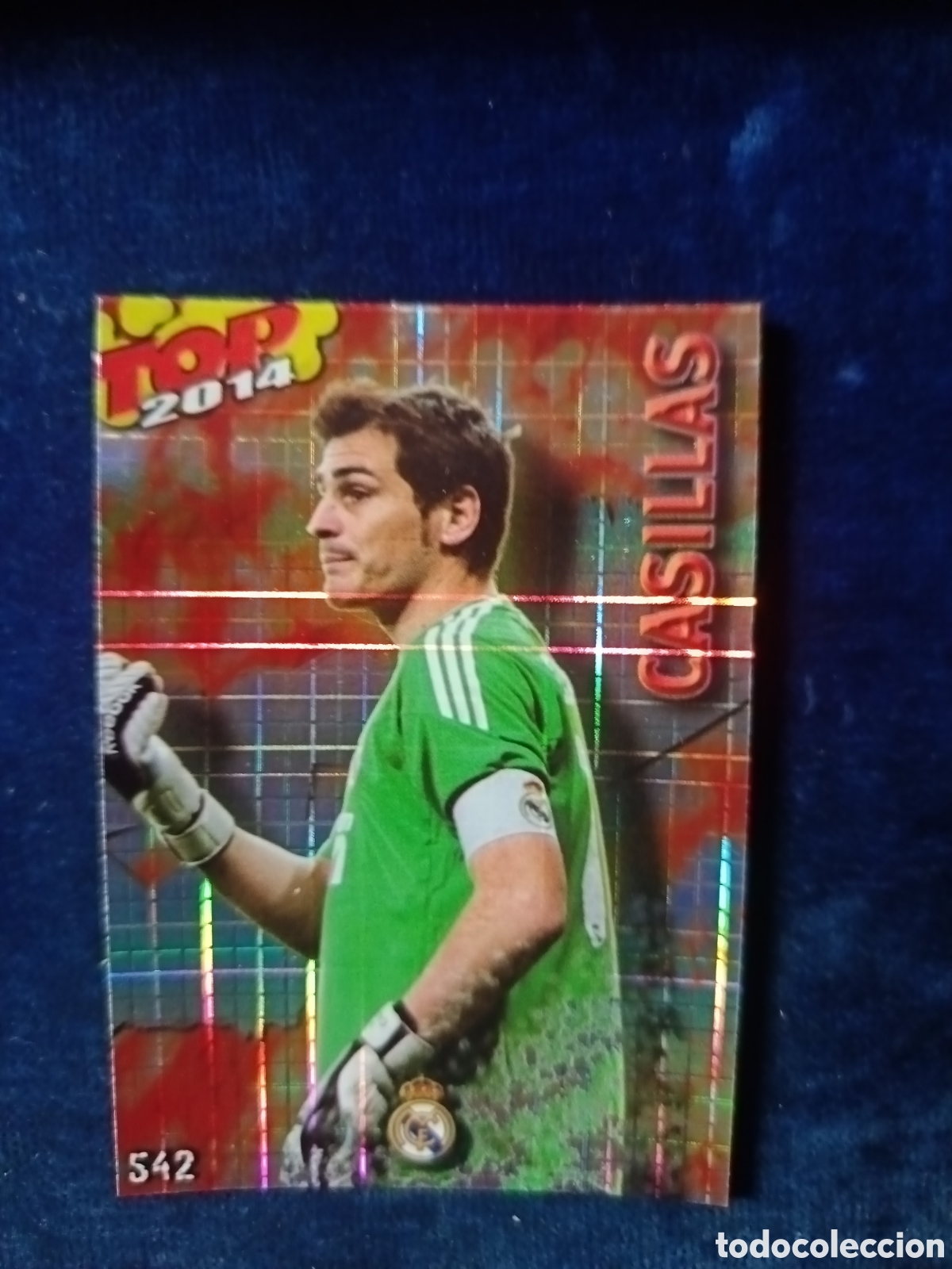 Cromos de f&uacute;tbol: 542 Casillas TOP BRILLO CUADROS ROJO - MUNDICROMO 2013 2014 13-14