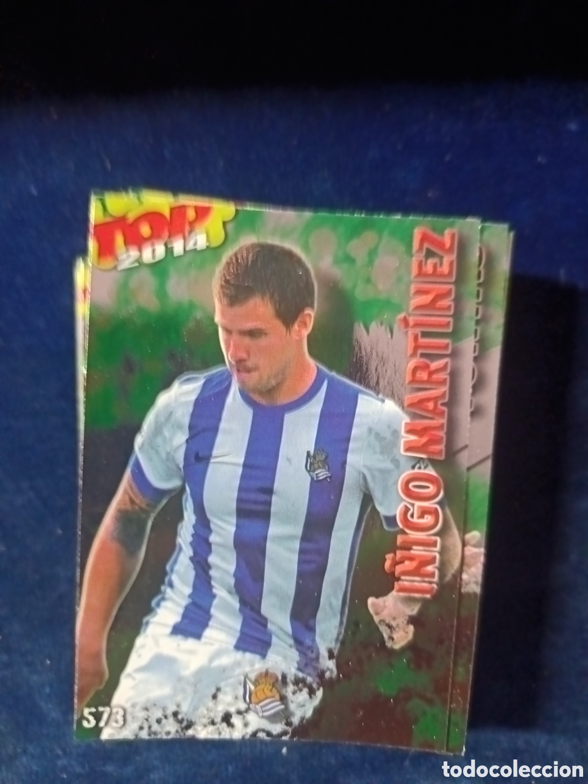 Cromos de f&uacute;tbol: 573 &Iacute;&ntilde;igo Mart&iacute;nez TOP BRILLO VERDE - MUNDICROMO 2013 2014 13-14