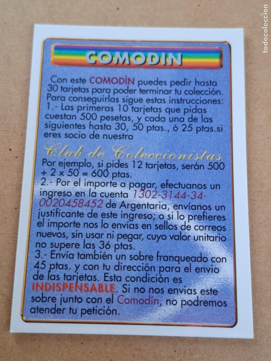 Cartes &agrave; collectionner de Football: MUNDICROMO 2000 2001 00 01 - BONO COMODIN