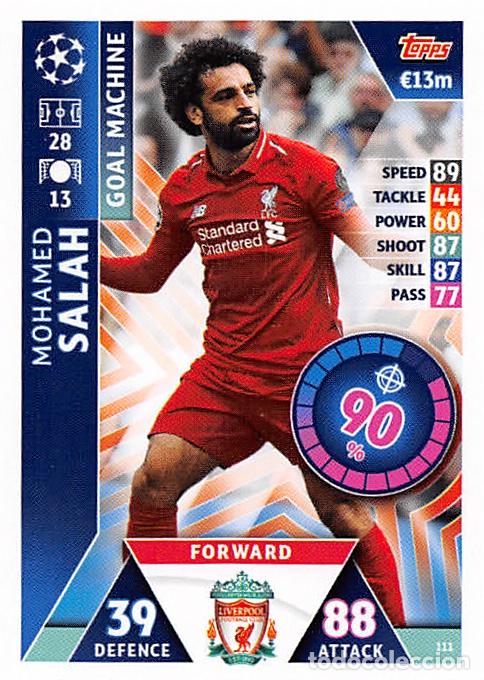 Football Stickers: TOPPS MATCH ATTAX UCL (EDICION INDIA) 18/19 2018/2019 #111 MOHAMED SALAH (LIVERPOOL FC)