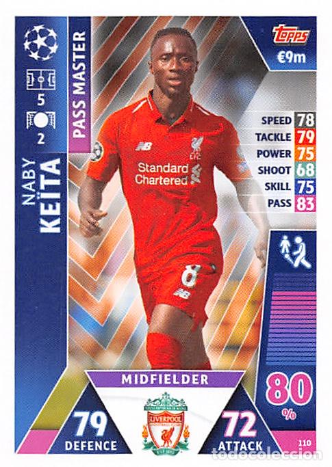 Football Stickers: TOPPS MATCH ATTAX UCL (EDICION INDIA) 18/19 2018/2019 #110 NABY KEITA (LIVERPOOL FC)