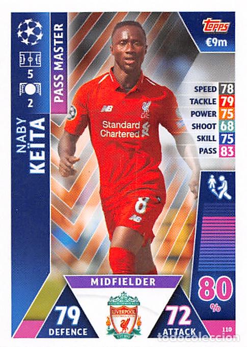 Football Stickers: TOPPS MATCH ATTAX UCL (EDICION INDIA) 18/19 2018/2019 #110 NABY KEITA (LIVERPOOL FC)