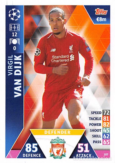 Fu&szlig;ball-Sticker: TOPPS MATCH ATTAX UCL (EDICION INDIA) 18/19 2018/2019 #107 VIRGIL VAN DIJK (LIVERPOOL FC)
