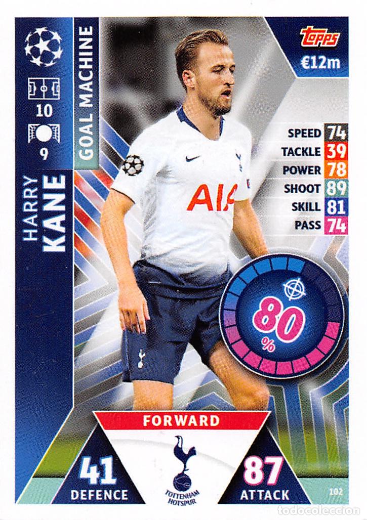 Football Stickers: TOPPS MATCH ATTAX UCL (EDICION INDIA) 18/19 2018/2019 #102 HARRY KANE (TOTTENHAM HOTSPUR)