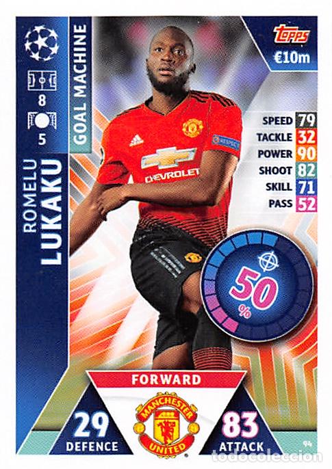 Cromos de f&uacute;tbol: TOPPS MATCH ATTAX UCL (EDICION INDIA) 18/19 2018/2019 #94 ROMELU LUKAKU (MANCHESTER UNITED)