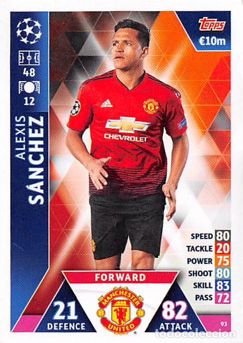 Cromos de f&uacute;tbol: TOPPS MATCH ATTAX UCL (EDICION INDIA) 18/19 2018/2019 #93 ALEXIS SANCHEZ (MANCHESTER UNITED)