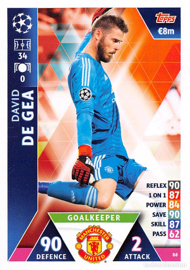 Cromos de f&uacute;tbol: TOPPS MATCH ATTAX UCL (EDICION INDIA) 18/19 2018/2019 #88 DAVID DE GEA (MANCHESTER UNITED)