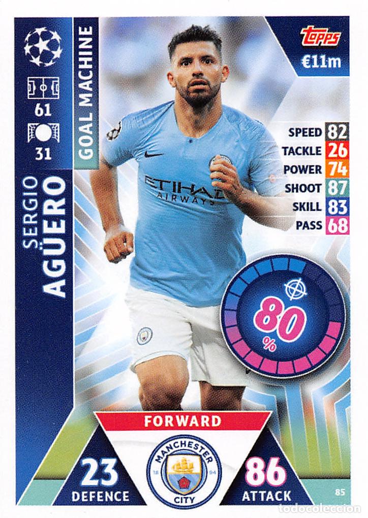 Cromos de f&uacute;tbol: TOPPS MATCH ATTAX UCL (EDICION INDIA) 18/19 2018/2019 #85 SERGIO AGUERO (MANCHESTER CITY)