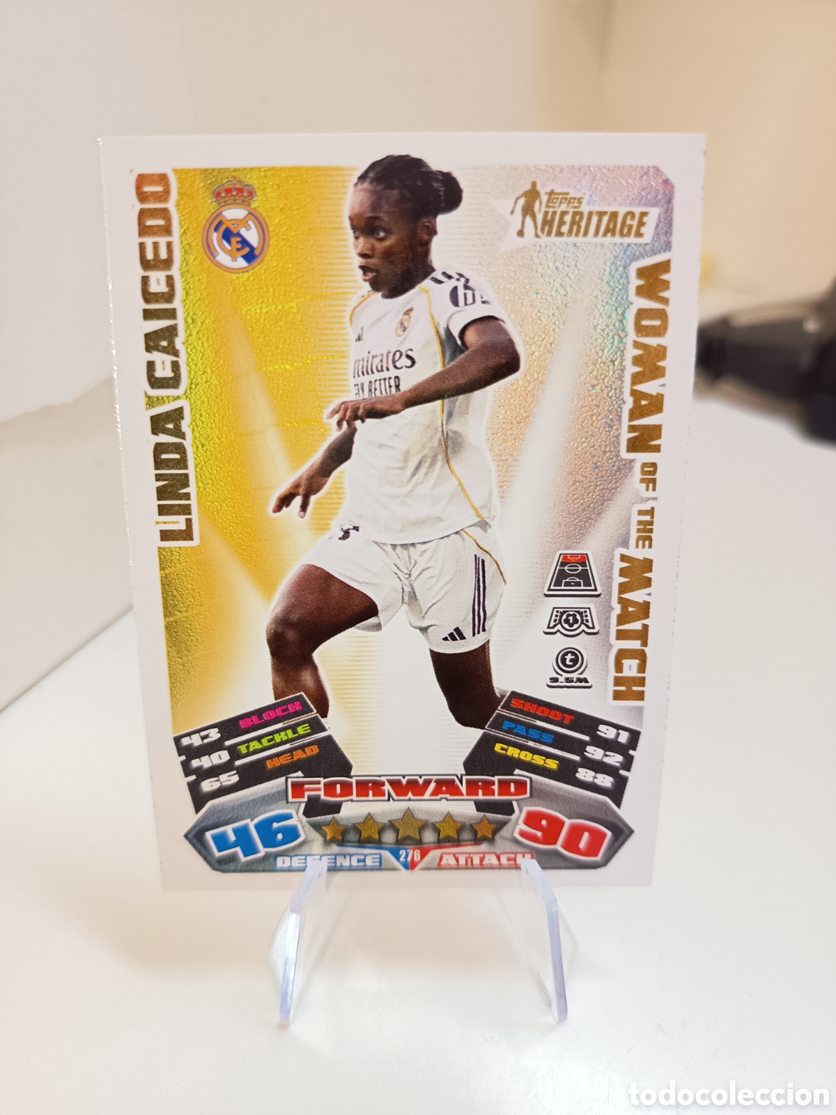 Fu&szlig;ball-Sticker: 276 LINDA CAICEDO WOMAN OF THE MAN HERITAGE MATCH ATTAX EXTRA 2025 2026