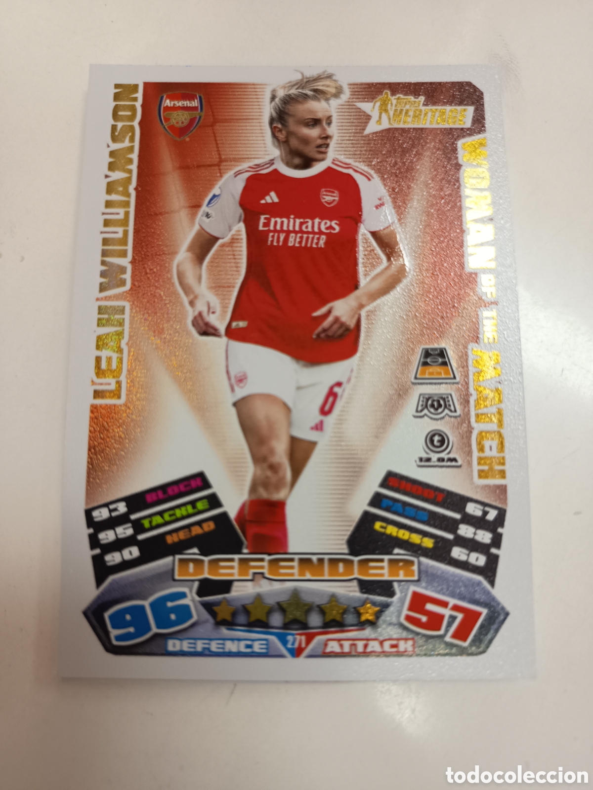 Fu&szlig;ball-Sticker: 271 LEAH WILLIAMSON WOMAN OF THE MAN HERITAGE MATCH ATTAX EXTRA 2025 2026