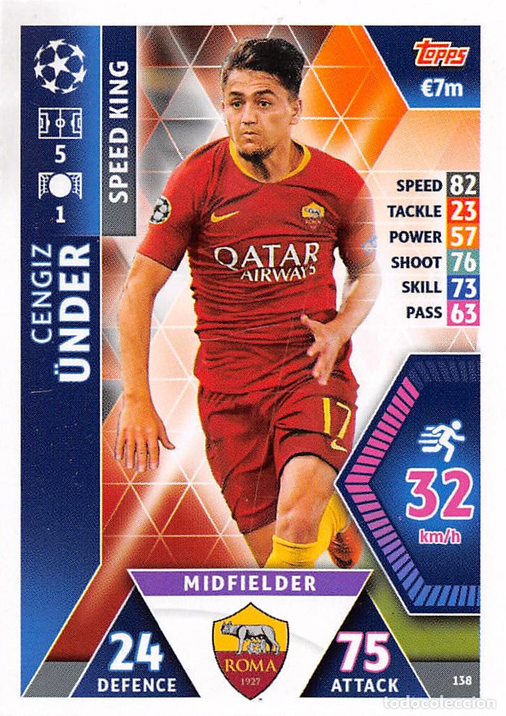 Cromos de f&uacute;tbol: TOPPS MATCH ATTAX UCL (EDICION INDIA) 18/19 2018/2019 #138 CENGIZ UNDER (AS ROMA)