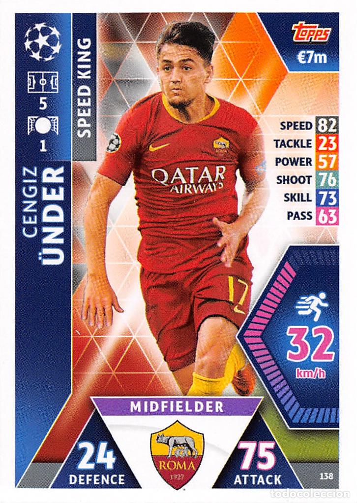 Cromos de f&uacute;tbol: TOPPS MATCH ATTAX UCL (EDICION INDIA) 18/19 2018/2019 #138 CENGIZ UNDER (AS ROMA)