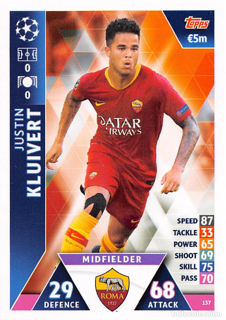 Figurine di Calcio: TOPPS MATCH ATTAX UCL (EDICION INDIA) 18/19 2018/2019 #137 JUSTIN KLUIVERT (AS ROMA)