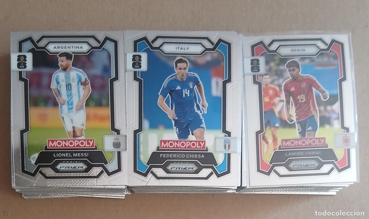 Cromos de f&uacute;tbol: COLECCI&Oacute;N COMPLETA 100 CARDS CON MESSI Y YAMAL MONOPOLY PRIZM FIFA WORLD CUP 2026. Nuevos.