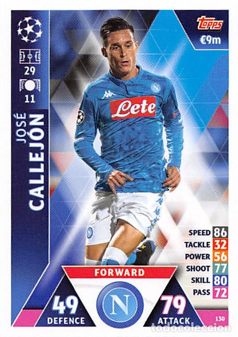 Cromos de f&uacute;tbol: TOPPS MATCH ATTAX UCL (EDICION INDIA) 18/19 2018/2019 #130 JOSE CALLEJON (SSC NAPOLI)