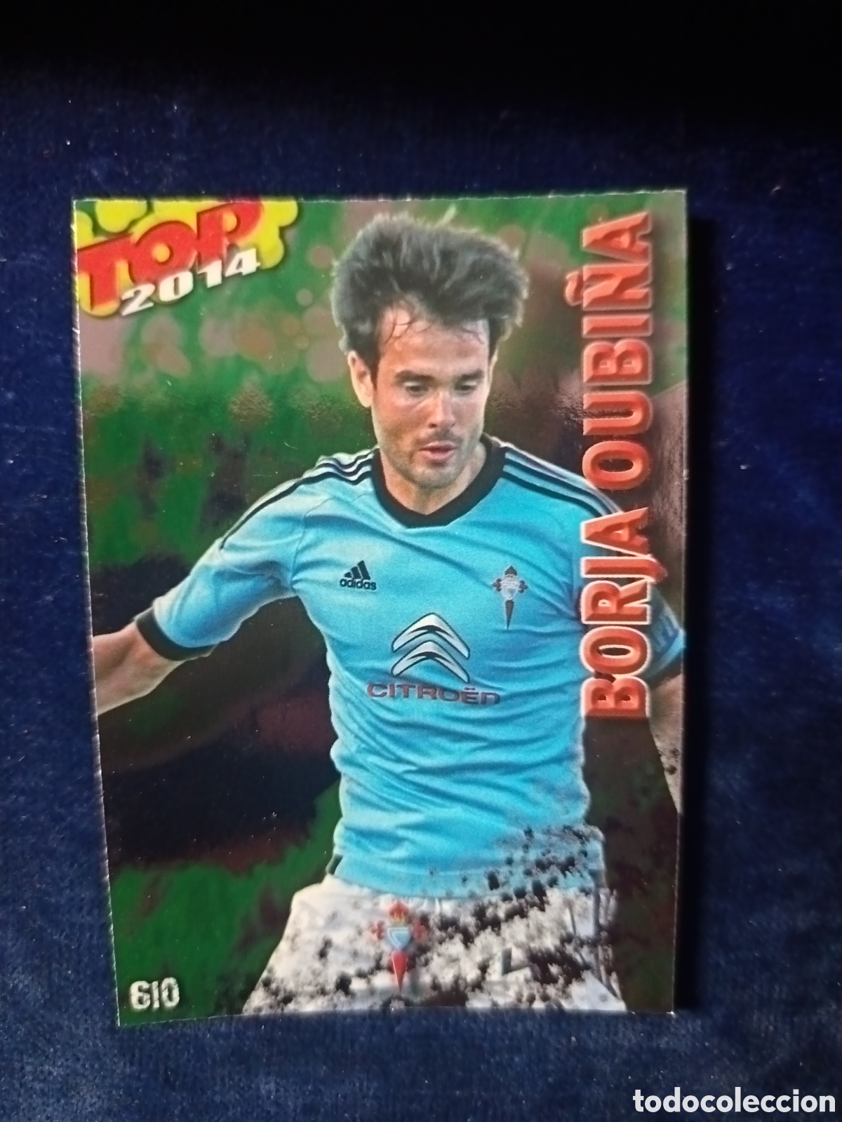 Fu&szlig;ball-Sticker: 610 Borja Oubi&ntilde;a TOP BRILLO VERDE - MUNDICROMO 2013 2014 13-14